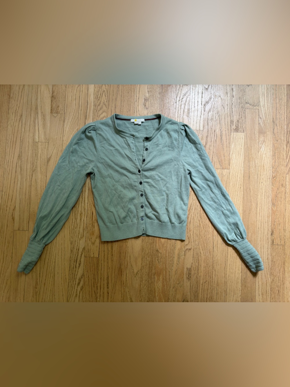 Boden Sage Green Lightweight Button-Front Cardigan sweater womens 6